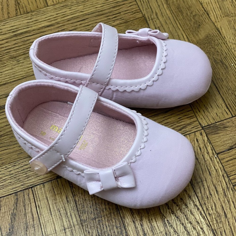 Mayoral Bow Tie Pink Mary Jane Heart Shoes Baby 9M